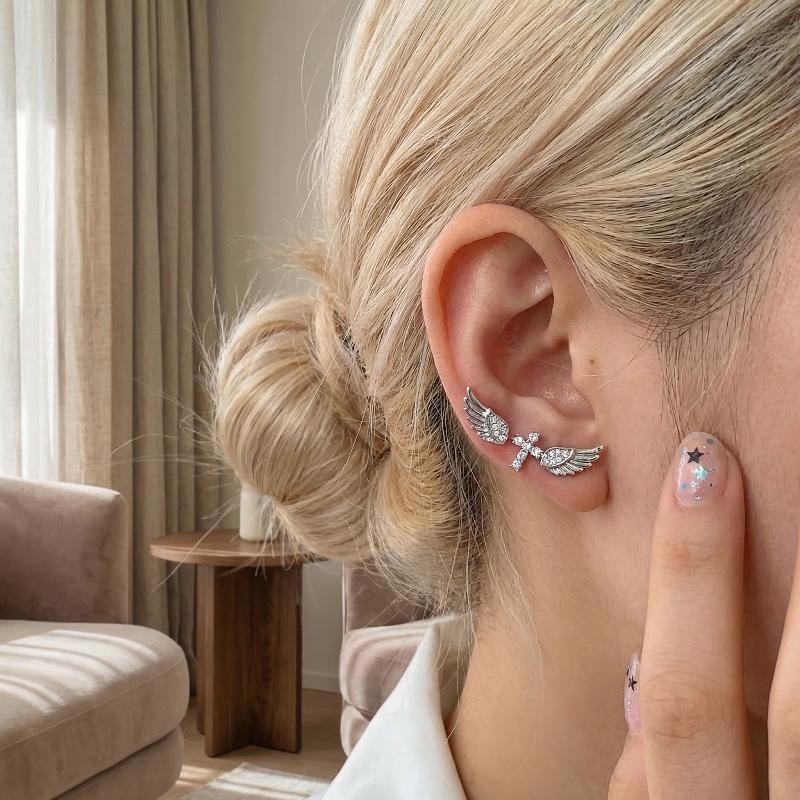 Boucles d'oreilles croix ailes - Luxury Lifestyle Jewelry avis et prix